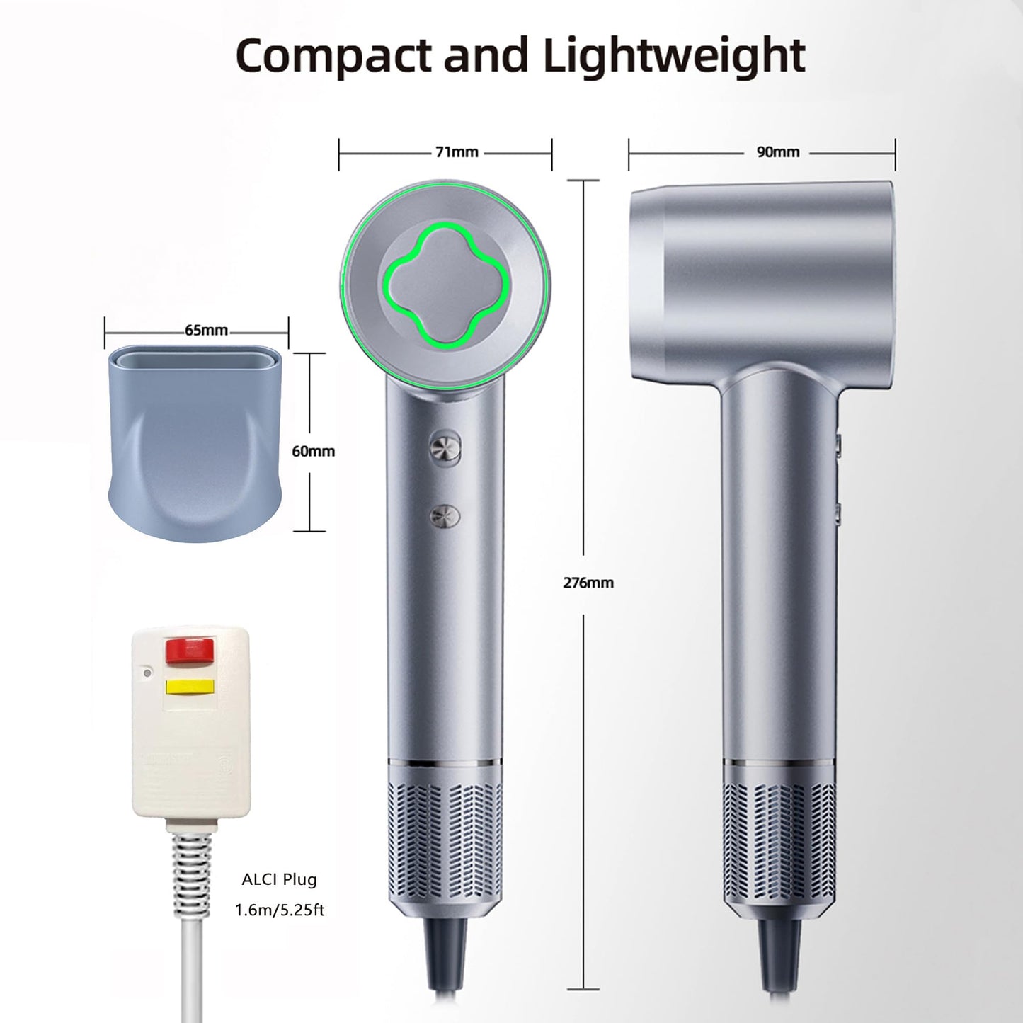 Guiwigo Hair Dryer, Professional Ionic Blow Dryer with 110,000 RPM Brushless Motor for Fast Drying,Low Noise,200 Million Negative Ionic High-Speed Thermo-Control Hair Dryer for Home,Travel, Salon(Pink)