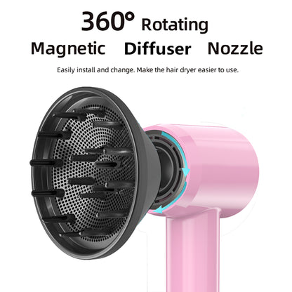 Guiwigo High Speed Professional Ionic Hair Dryers with Diffuser,Nozzle, 2 in 1,1500W brushless Motor,Fast Drying,Low Noise,200 Million Negative Ions,Hair Dryers for Women,Men,Kids,Pets,Gift(Pink))